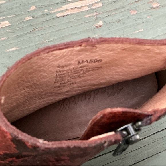 Madewell Womens The Rosie Ankle Boots Booties Brown Black Leather Side Zipper 6 - Picture 8 of 11